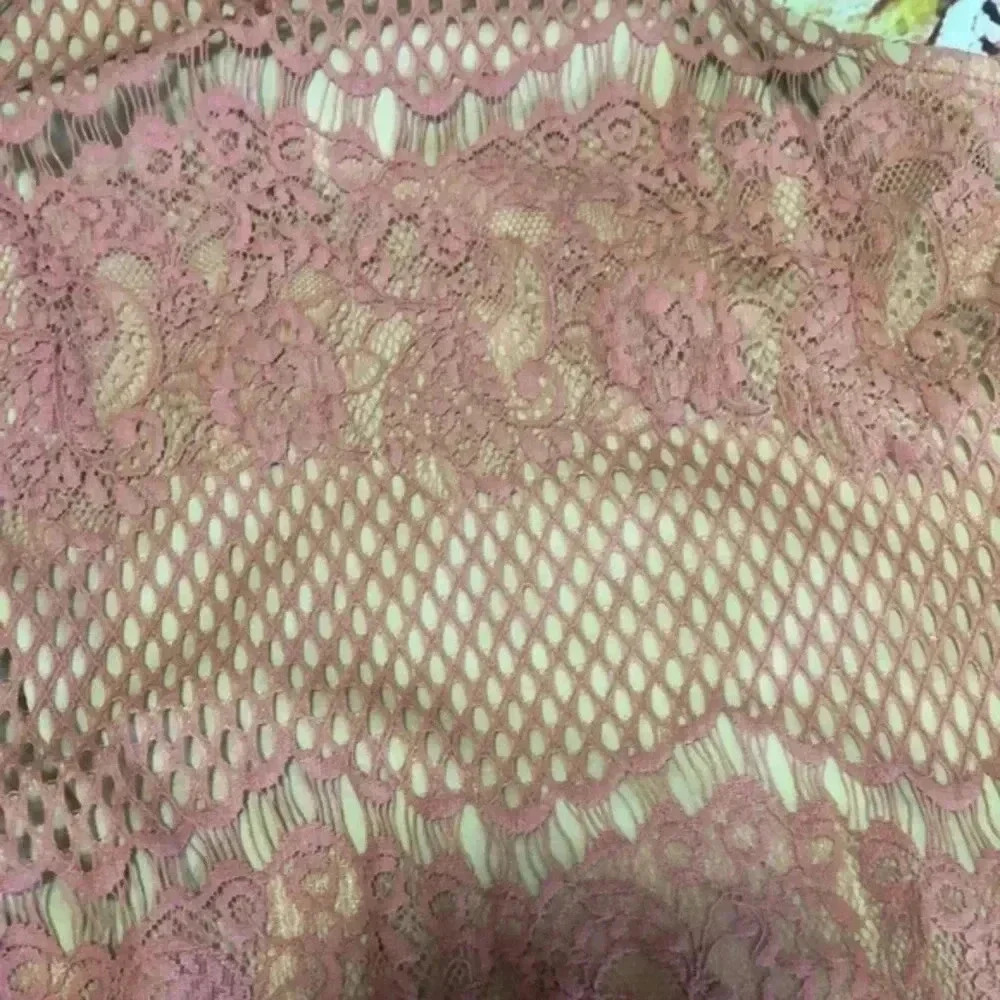 Dina‎ be dress dusty rose lace over tan lining size medium - Picture 2 of 7